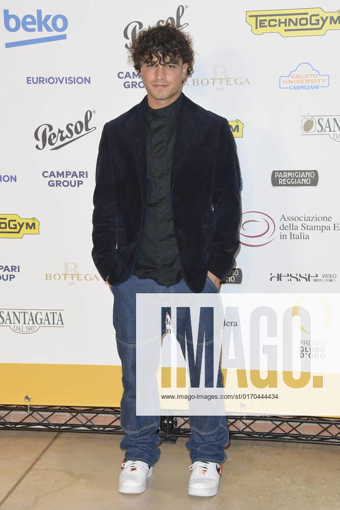 Leo Gassmann attends at the red carpet of the Globo d oro award 2022 at the Auditorium Parco Della Musica. Rome Italy - ZUMAs197 20221004_zaa_s197_423