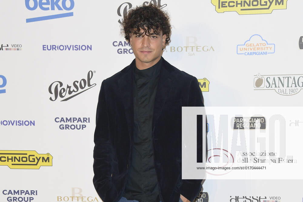 Leo Gassmann attends at the red carpet of the Globo d oro award 2022 at the Auditorium Parco Della Musica. Rome Italy - ZUMAs197 20221004_zaa_s197_428