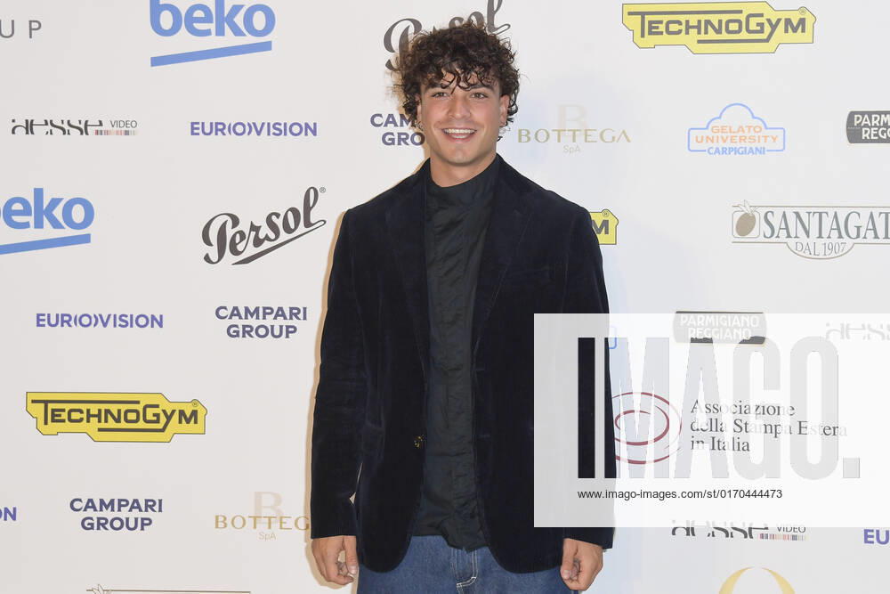 Leo Gassmann attends at the red carpet of the Globo d oro award 2022 at the Auditorium Parco Della Musica. Rome Italy - ZUMAs197 20221004_zaa_s197_431