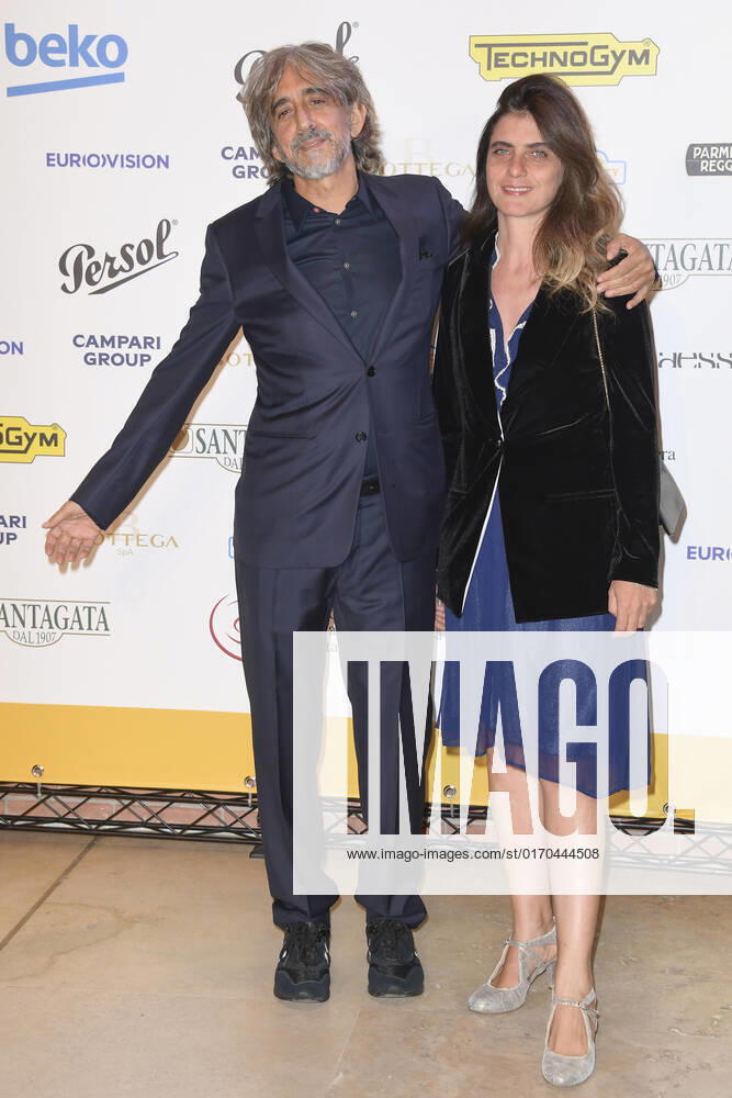 Sergio Rubini (left) and Carla Cavalluzzi (right) attend at the red carpet of the Globo d oro award 2022 at the Auditorium Parco Della Musica. Rome Italy - ZUMAs197 20221004_zaa_s197_446
