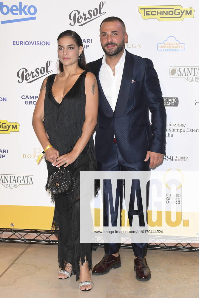 Lina Siciliano (left) and Fabio Piccolella (right) attend at the red carpet of the Globo d oro award 2022 at the Auditorium Parco Della Musica. Rome Italy - ZUMAs197 20221004_zaa_s197_455