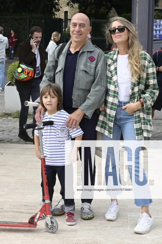 Roberto Ciufoli mit Ehefrau Theodora Bugel und Sohn Romeo beim Tennis & Friends Event im Foro Italico. Rom