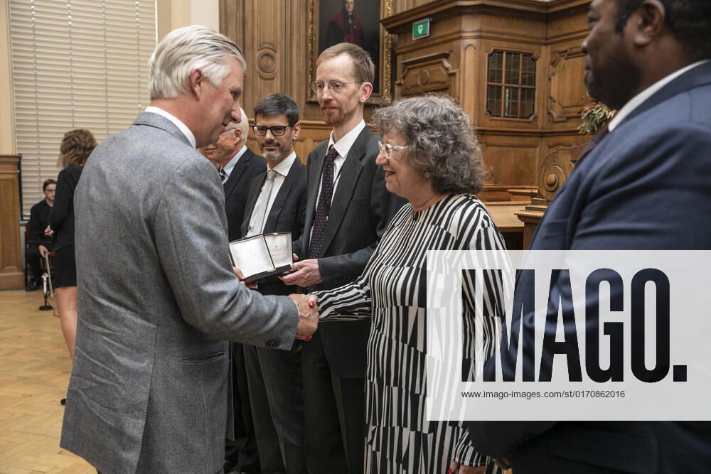 King Philippe - Filip of Belgium pictured during the award ceremony for the Rousseeuw Prize for Statistics biennial award, awarded by the King Baudouin Boudewijn founfation, at the KU Leuven university in Leuven, on Wednesday 12 October 2022. HATIMxKAGHAT 46950661