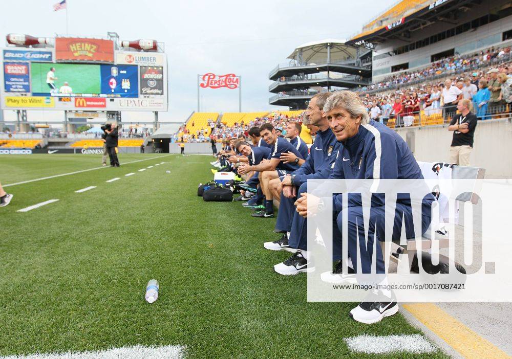 Manchester City s Manuel Pellegrini looks on - International Champions Cup 2014 - Manchester City v AC Milan - Heinz Field - Pittsburgh - USA - 27th July 2014 - Picture David Klein Sportimage .