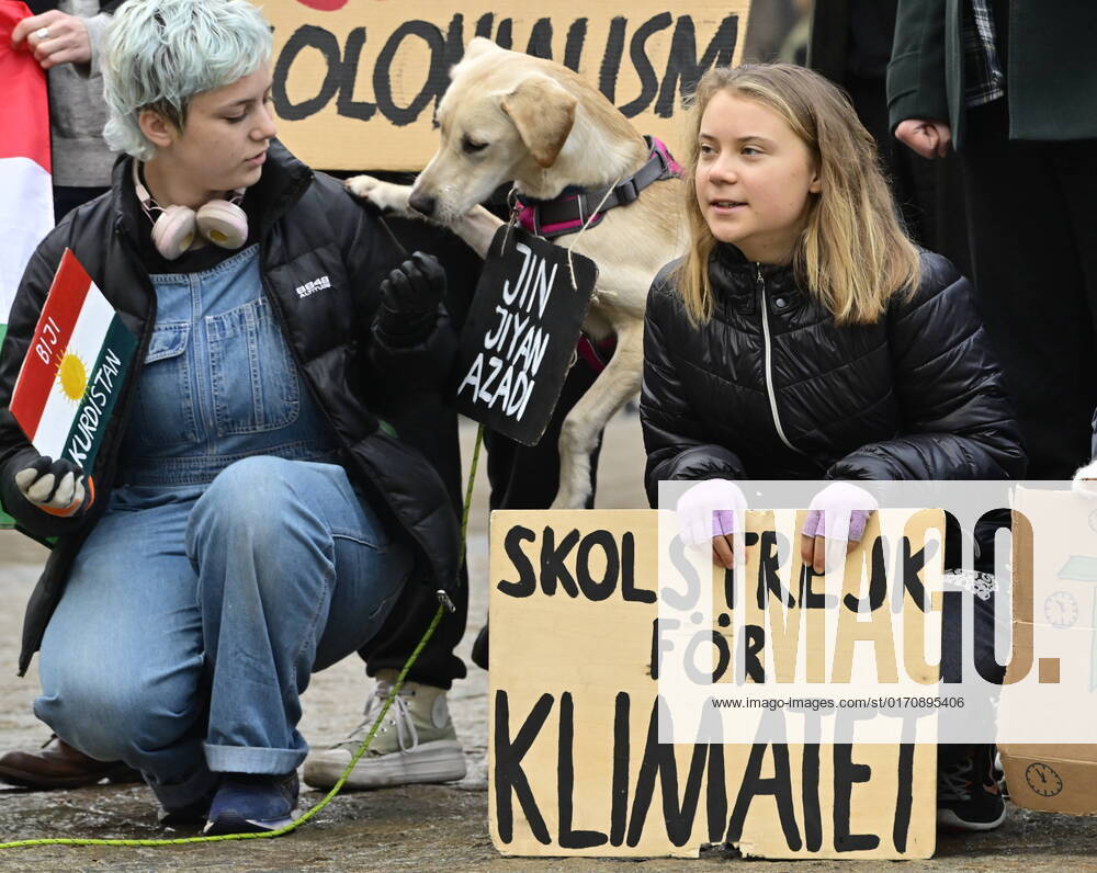 STOCKHOLM 20221014 Greta Thunberg at Mynttorget in Stockholm together with Fridays For Future Stockholm Sweden