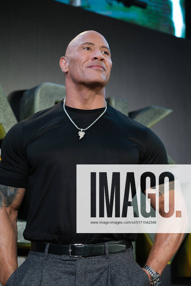 Actor Dwayne Johnson seen during the photocall of the premiere of the movie Black Adam at Cinesa Capitol cinema in Madrid. Madrid Spain - ZUMAs197 20221019_zaa_s197_120