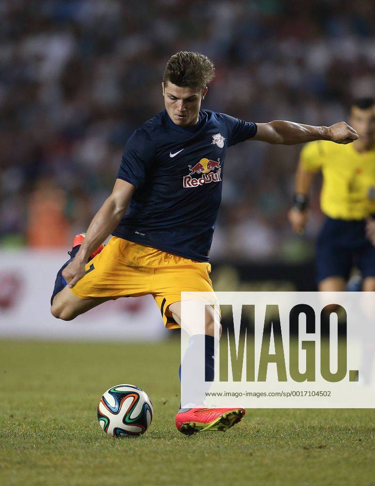 SOCCER - CL, Karabag vs RBS BAKU,AZERBAIJAN,30.JUL.14 - SOCCER - UEFA Champions League, qualifying, Karabag Agdam FK vs Red Bull Salzburg. Image shows Marcel Sabitzer (RBS).