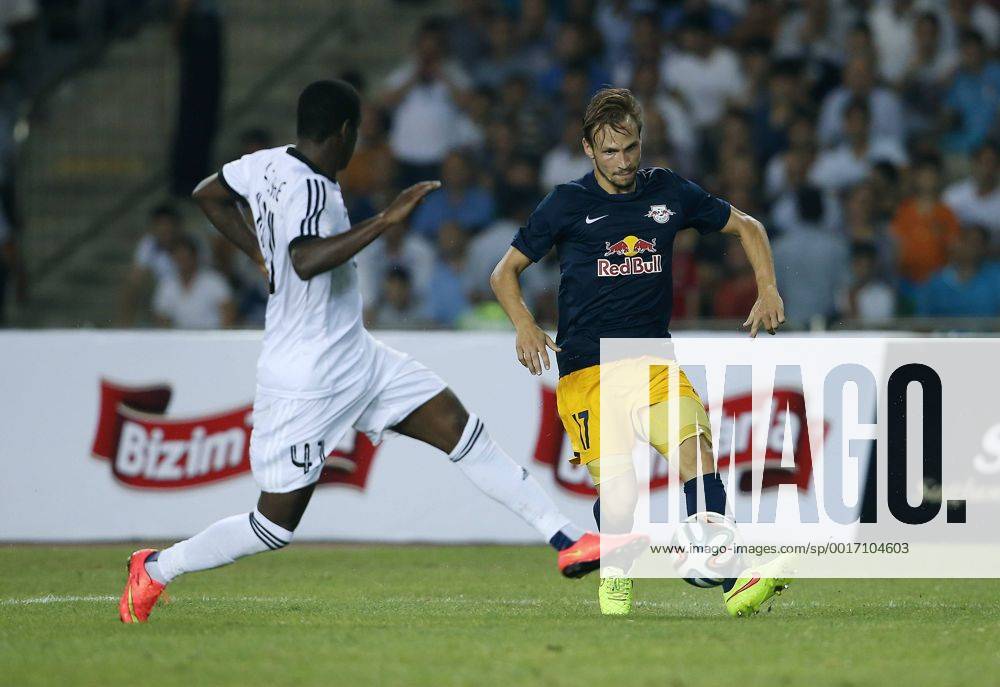 SOCCER - CL, Qarabag vs RBS BAKU,AZERBAIJAN,30.JUL.14 - SOCCER - UEFA Champions League, qualifying, Qarabag Agdam FK vs Red Bull Salzburg. Image shows Leroy George (Qarabag) and Andreas Ulmer (RBS).