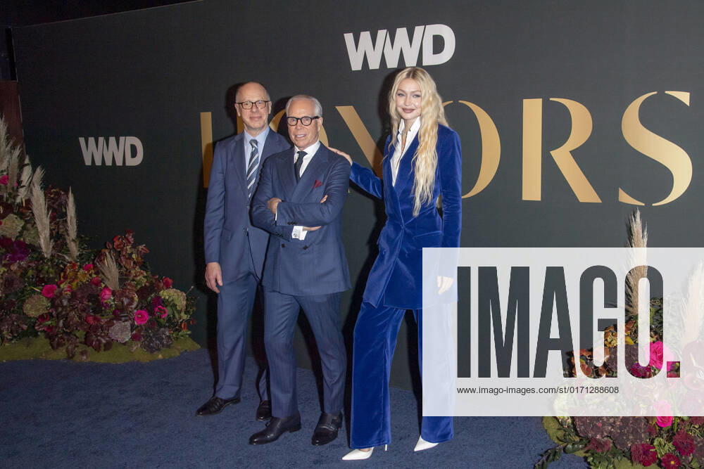 James Fallon, Tommy Hilfiger and Gigi Hadid attend 2022 WWD Honors at Cipriani South Street in New York City. New York United States - ZUMAs197 20221025_zaa_s197_353