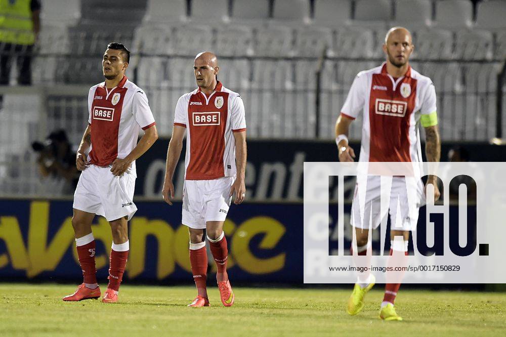 20140805 - LIEGE, BELGIUM: Standard s Jorge Teixeira, Standard s Laurent Ciman and Standard s Jelle Van Damme pictured during the return leg match between Greek soccer team Panathinaikos and Belgian first league soccer team Standard de Liege in the third qualifying round of the UEFA Champions League competition, Tuesday 05 August 2014, in Athens. The first leg match resulted in a 0-0 draw. YORICKxJANSENS premiumd 20211035