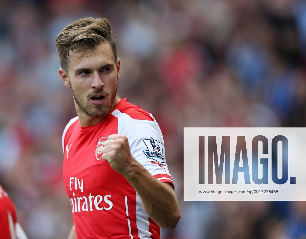 Arsenal s Aaron Ramsey celebrates scoring his sides second goal - Barclays Premier League - Arsenal vs Crystal Palace - Emirates Stadium - London - England - 16th August 2014 - Picture David Klein Sportimage .