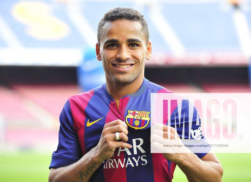 Aug. 29, 2014 - Barcelona, Spain - Brazilian soccer player Douglas dos Santos new Barcelona FC right wing during his presentation at Camp Nou. Soccer 2014 - La Liga - Douglas dos Santos New Soccer Player of Barcelona FC. - ZUMAm11