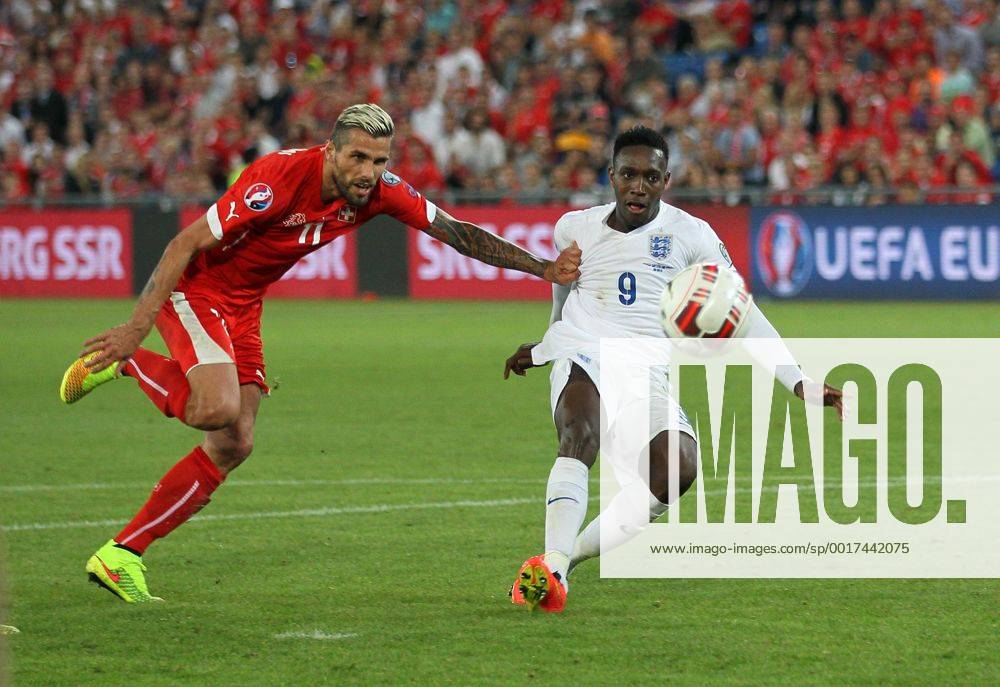 England s Danny Welbeck scoring his sides second goal - Euro 2016 Qualifier Group E - Switzerland Vs England - St Jakob Park - Switzerland - 8th September 2014 - Picture David Klein Sportimage .