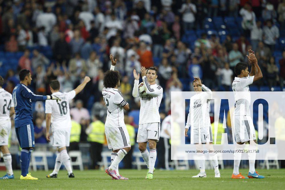 League BBVA match played between Real Madrid and FC Elche. In this picture, Cristiano Ronaldo holds the ball after their four goals. RIVEROx