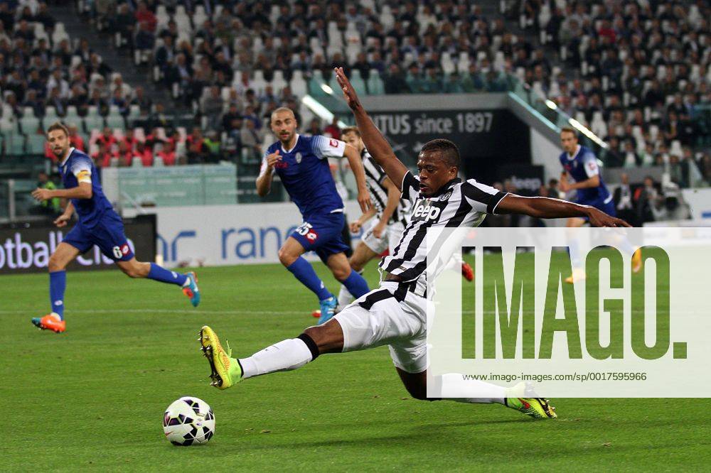 Sept. 24, 2014 - Turin, Italy - Juventus defender Patrice Evra (33) reaches for the ball during the Italian Serie A football match Juventus Vs Cesena on September 24, 2014 at Juventus Stadium in Turin. Soccer, Serie A: Juventus v Cesena - ZUMAn230