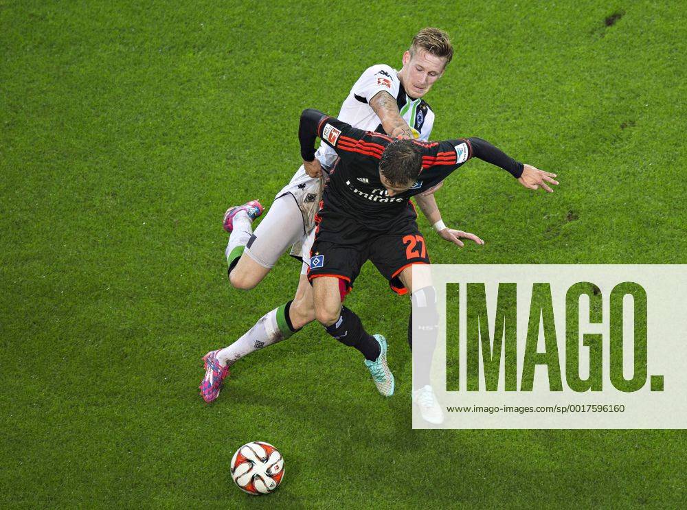 Mönchengladbach, 24.09.2014, Borussia Park Andre Hahn (BMG), Nicolai Müller (HSV) VfL Borussia Mönchengladbach - Hamburger SV mm