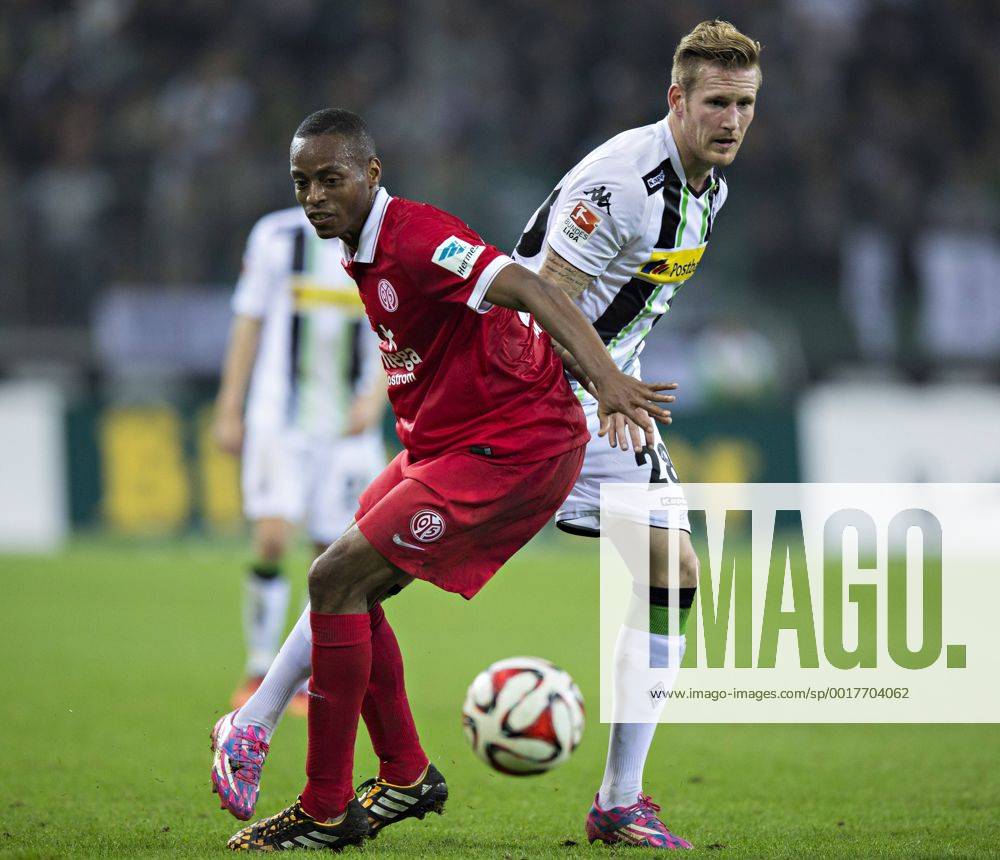 Mönchengladbach, 05.10.2014, Borussia Park Andre Hahn (BMG), Junior Diaz (Mainz) VfL Borussia Mönchengladbach - FSV Mainz 05 mm