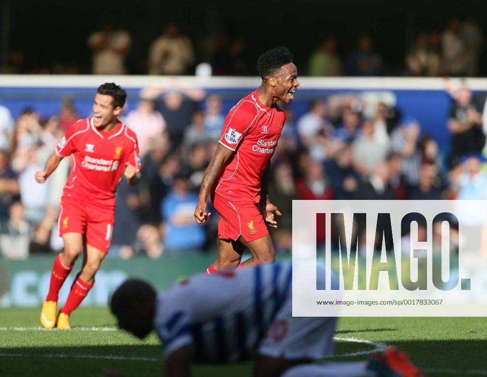 Liverpool s Raheem Sterling celebrates setting up the winning goal - Barclays Premier League - QPR vs Liverpool - Loftus Road - England - 19th October 2014 - Picture David Klein Sportimage .