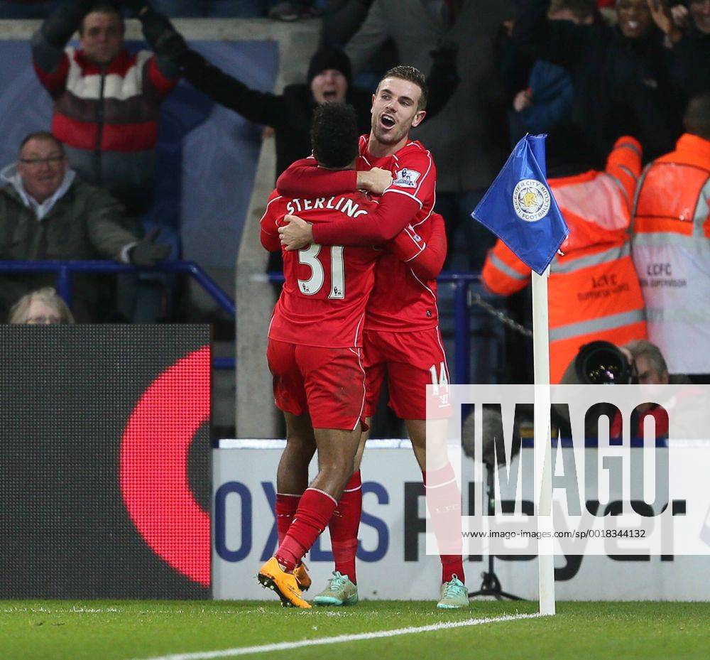 Liverpool s Jordan Henderson celebrates scoring his sides third goal Barclays Premier League- Leicester City vs Liverpool - King Power Stadium - England - 2nd November 2014 - Picture David Klein Sportimage .