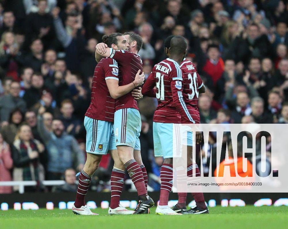 West Ham s Andy Carroll celebrates scoring his sides opening goal Barclays Premier League- West Ham United vs Swansea City - Upton Park - England - 7th December 2014 - Picture David Klein Sportimage .