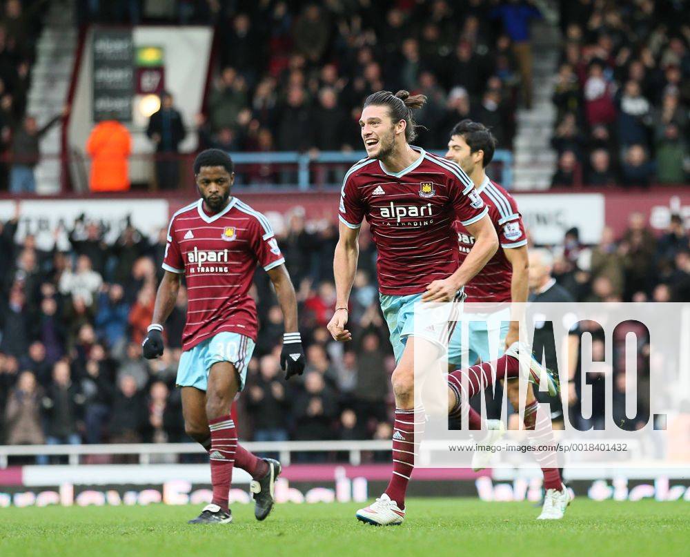 West Ham s Andy Carroll celebrates scoring his sides second goal Barclays Premier League- West Ham United vs Swansea City - Upton Park - England - 7th December 2014 - Picture David Klein Sportimage .