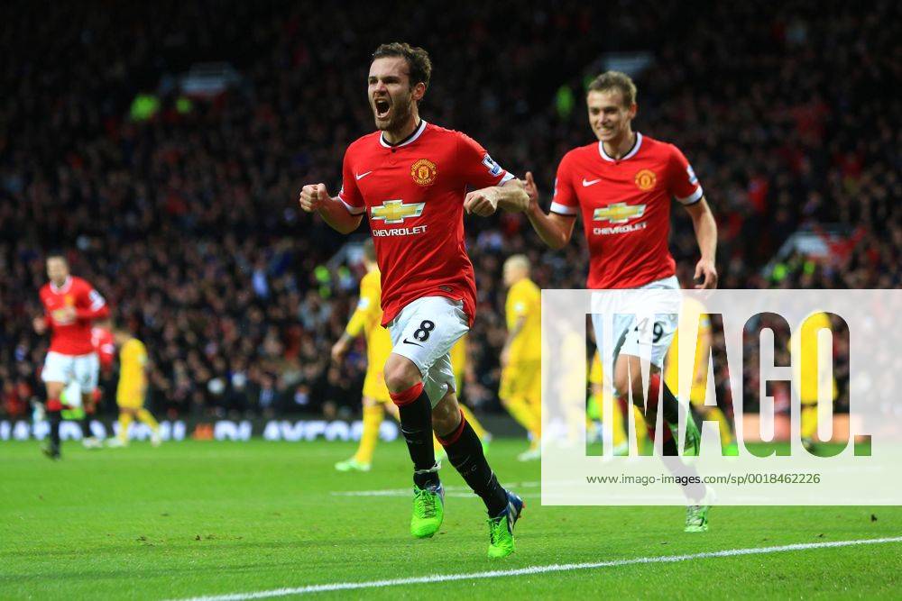 Aktuell Fußball, England, Premier League, Manchester United - FC Liver Juan Mata of Manchester United ManU celebrates scoring his sides second goal - Manchester United vs. Liverpool - Barclay s Premier League - Old Trafford - Manchester - 14 12 2014 Pic Philip Oldham Sportimage .