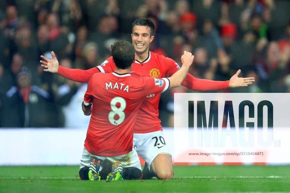 Aktuell Fußball, England, Premier League, Manchester United - FC Liverpool Robin van Persie of Manchester United ManU celebrates scoring his sides third goal - Manchester United vs. Liverpool - Barclay s Premier League - Old Trafford - Manchester - 14 12 2014 Pic Philip Oldham Sportimage .
