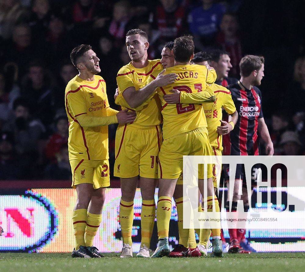Liverpool s Lazar Markovic celebrates scoring his sides second goal Capital One Cup- Bournemouth vs Liverpool - Goldsands Stadium - England - 17th December 2014 - Picture David Klein Sportimage .