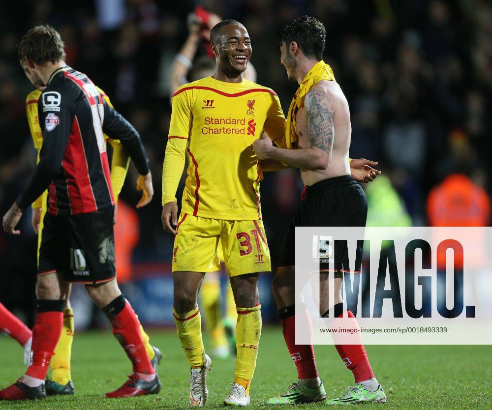 Liverpool s Raheem Sterling celebrates at the final whistle Capital One Cup- AFC Bournemouth - FC Liverpool .