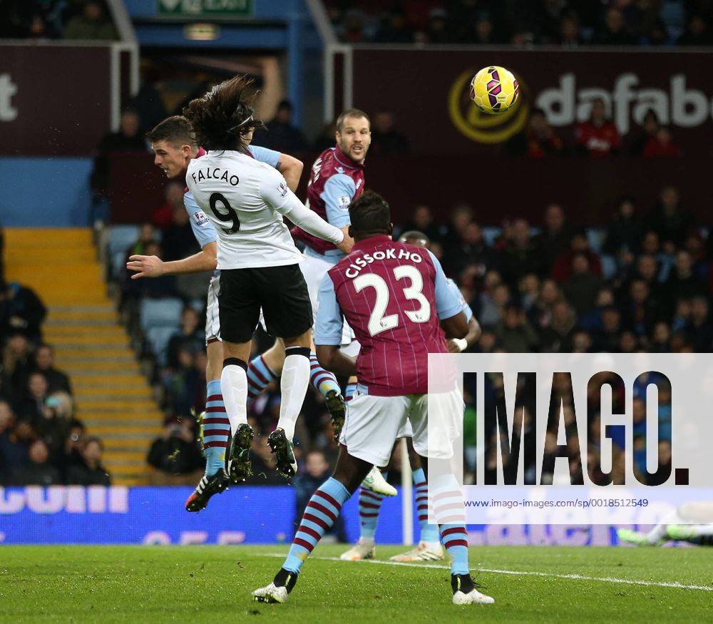 Manchester United ManU s Radamel Falcao scoring his sides opening goal Barclays Premier League - Aston Villa vs Manchester United - Villa Park - England - 19th December 2014 - Picture DavidKlein Sportimage .