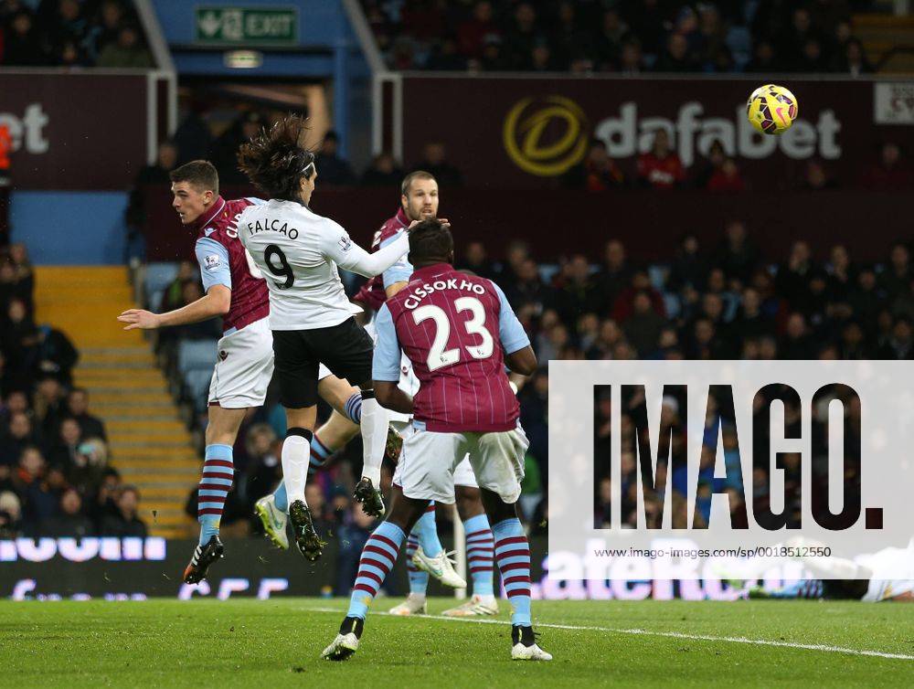 Manchester United ManU s Radamel Falcao scoring his sides opening goal Barclays Premier League - Aston Villa vs Manchester United - Villa Park - England - 19th December 2014 - Picture DavidKlein Sportimage .