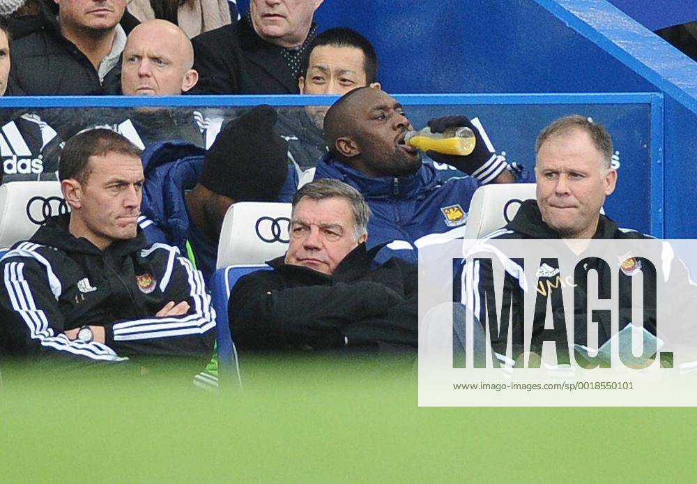 Football - 2014 2015 Premier League - Chelsea vs. West Ham United Adejected West Ham manager Sam Allardyce at Stamford Bridge. COLORSPORT ANDREW COWIE