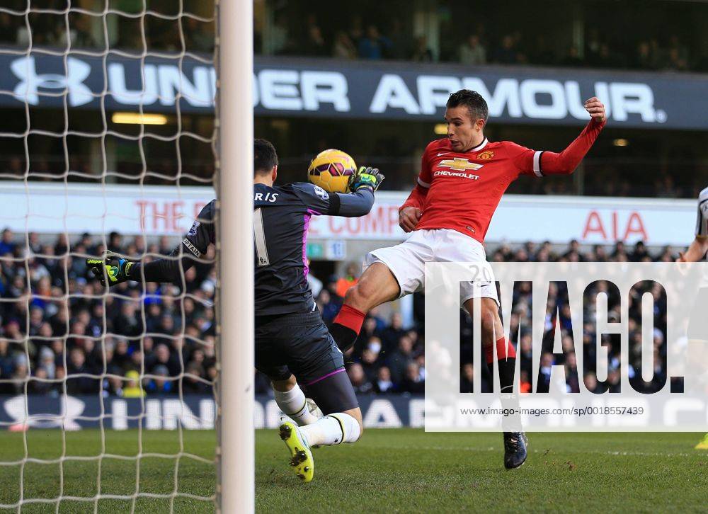Tottenham s Hugo Lloris saves from Manchester United ManU s Robin Van Persie Barclays Premier League - Tottenham Hotspur vs Manchester United - White Hart Lane - England - 28th December 2014 - Picture David Klein Sportimage .