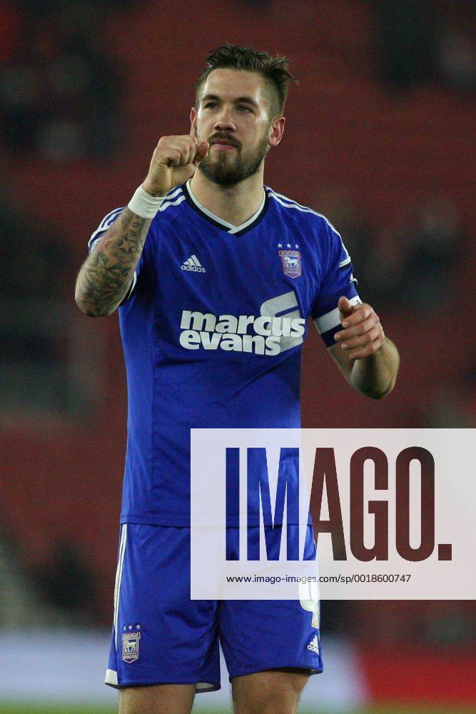 Football - 2014 2015 FA Cup - Third Round: Southampton vs. Ipswich Town Luke Chambers of Ipswich Town salutes the traveling Ipswich Town support at the final whistle at St Mary s Stadium Southampton Colorsport Shaun Boggust
