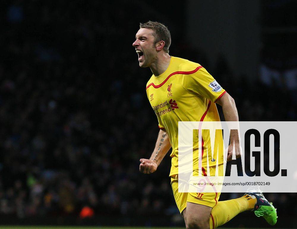 Rickie Lambert of Liverpool celebrates scoring the second goal - Barclays Premier League - Aston Villa vs Liverpool - Villa Park Stadium - Birmingham - England - 17th January 2015 - Picture Simon Bellis Sportimage .