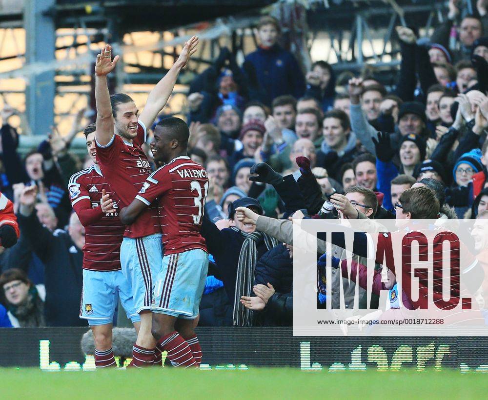 West Ham s Andy Carroll celebrates scoring his sides opening goal Barclays Premier League - West Ham United vs Hull City - Upton Park - England - 18th January 2015 - Picture David Klein Sportimage .