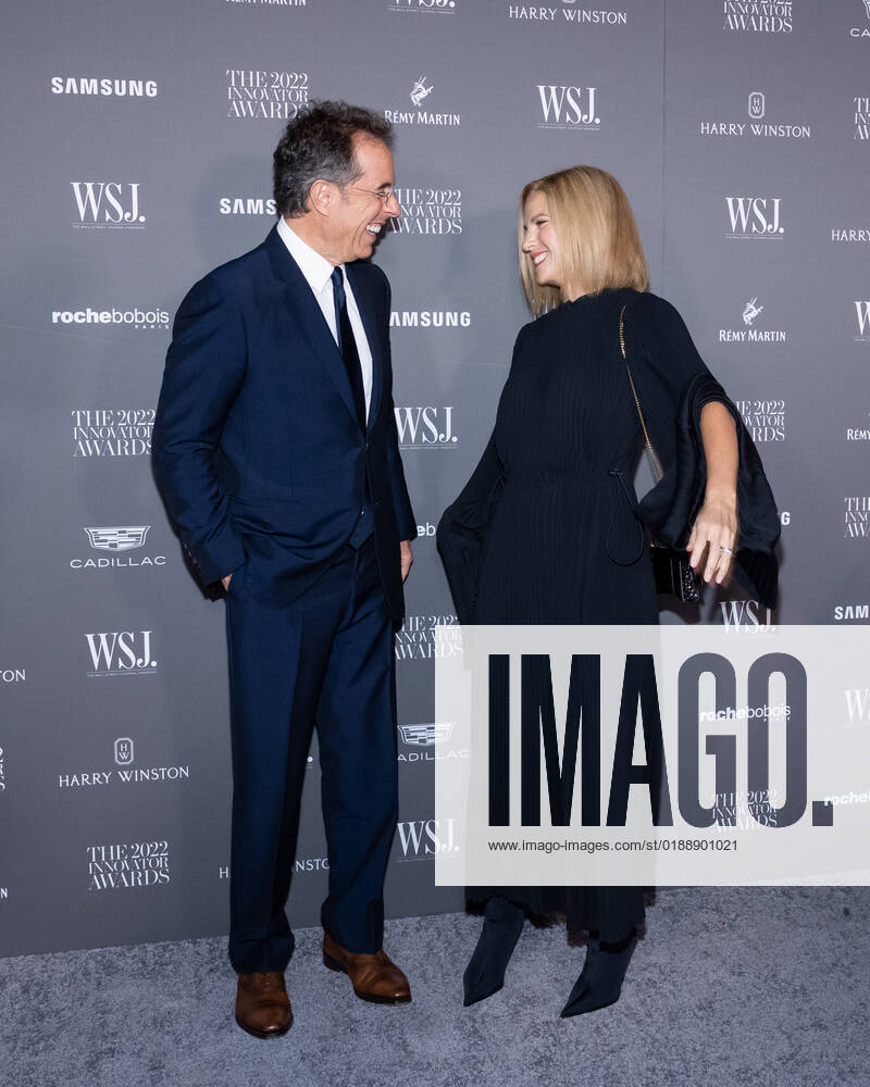 Jerry Seinfeld and Jessica Seinfeld arrive on the red carpet for the WSJ. Magazine Innovator Awards at the Museum of Modern Art in New York City on Wednesday, November 2, 2022. 1 NYP20221102532 GabrielexHoltermann