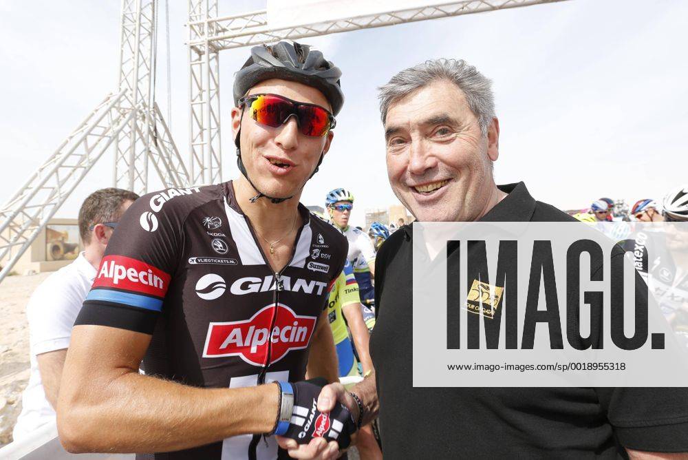 - MESAIEED, QATAR: German Marcel Kittel of Team Giant-Alpecin and Former Belgian cyclist Eddy Merckx pictured during the fifth stage of the Tour of Qatar 2015 cycling race, 153 km from Al Zubarah Fort to Madinat Al Shamal, Qatar, Thursday 12 February 2015. The Tour of Qatar 2015 is taking place from 8 to 13 February. YUZURUxSUNADA x04567504x