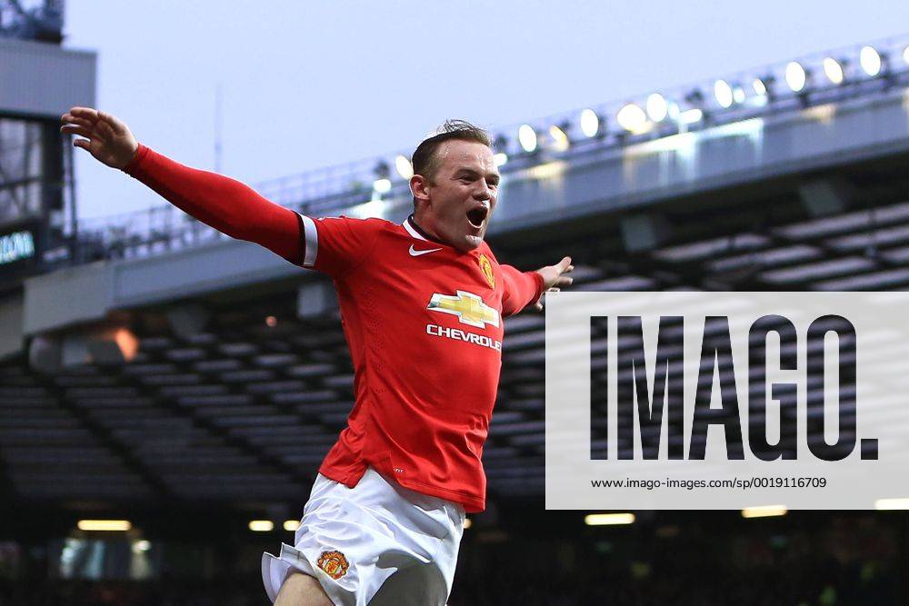 Wayne Rooney of Manchester United ManU celebrates his second goal - Manchester United (ManU) vs. AFC Sunderland - Barclay s Premier League - Old Trafford - Manchester - 28 02 2015 - .