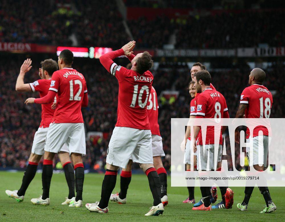 A prayer to the heavens from third goal scorer Wayne Rooney of Manchester United ManU - Barclays Premier League - Manchester Utd vs Tottenham - Old Trafford Stadium - Manchester - England - 15th March 2015 - Picture Simon Bellis Sportimage .