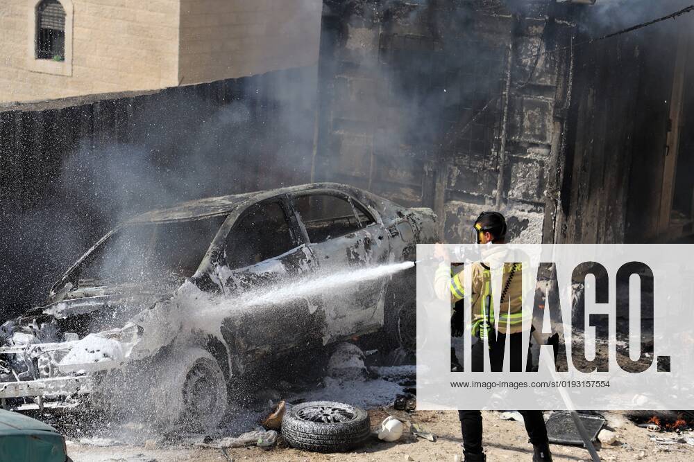 Fire Crew In Jerusalem Fire crews in the city of Jerusalem extinguish a fire that broke out in the property of an Arab citizen, in the town of Ras al-Amud, south of Jerusalem, November 5, 2022 Jerusalem Israel