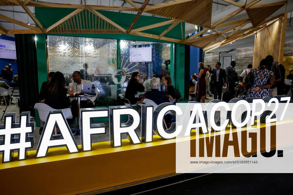 Participants sit in an African Pavilion during the COP27 UN Climate Change Conference, held by UNFCCC in Sharm El-Sheikh International Convention Center. COP27, running from November 6 to November 18 in Sharm El Sheikh focuses on implementation of measures already agreed during the previous COPs. The Conference in Sharm El Sheikh focuses also on the most vulnerable communities as the climate crisis hardens life conditions of those already most disadvantaged. Sharm El Sheijk Egypt - ZUMAs197 20221109_zaa_s197_138