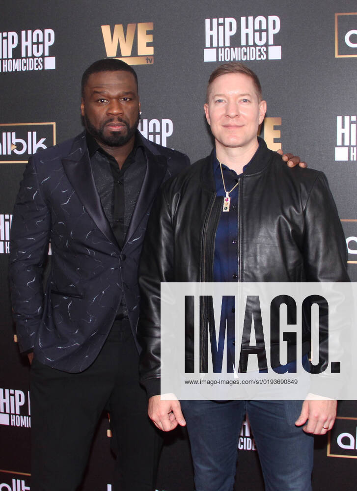 NEW YORK, NY- NOVEMBER 10: Curtis 50 Cent Jackson and Joseph Sikora at WE TV s Hip Hop Homicides screening at the Crosby Street Hotel in New York City on November 10, 2022.