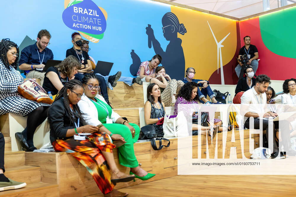 Participants meet in the Brasil Action Hub Pavilion on the fifth day of the COP27 UN Climate Change Conference, held by UNFCCC in Sharm El-Sheikh International Convention Center. COP27 is running from November 6 to November 18 in Sharm El Sheikh and focuses on the implementation of measures already agreed on during the previous COPs. The Conference also focuses on the most vulnerable communities as the climate crisis hardens life conditions of those already most disadvantaged. Sharm El Sheijk Egypt - ZUMAs197 20221111_zaa_s197_213