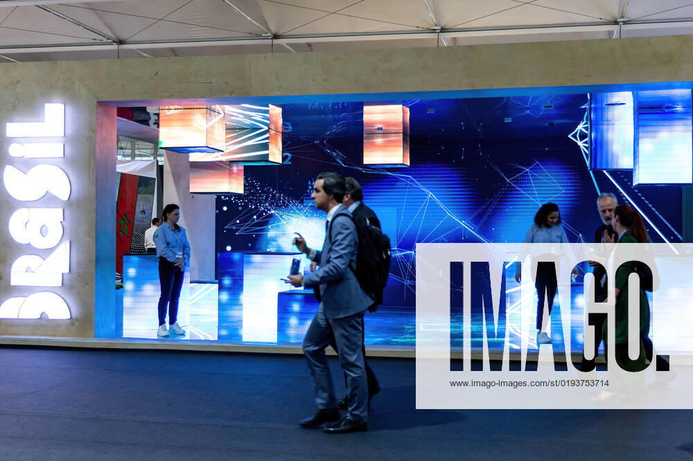 Participants walk in the Brazilian Pavilion area on the fifth day of the COP27 UN Climate Change Conference, held by UNFCCC in Sharm El-Sheikh International Convention Center. COP27 is running from November 6 to November 18 in Sharm El Sheikh and focuses on the implementation of measures already agreed on during the previous COPs. The Conference also focuses on the most vulnerable communities as the climate crisis hardens life conditions of those already most disadvantaged. Sharm El Sheijk Egypt - ZUMAs197 20221111_zaa_s197_214