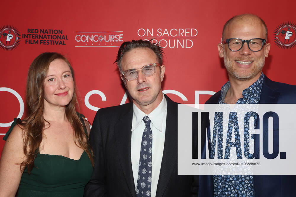 World Premiere Of Shout! Studios On Sacred Ground .Nov 12 2022 - Fine Arts Theatre - Beverly Hills United States..-PICTURED: Rebecca Harrell, David Arquette, Josh Tickell .....- : startraksphoto.com..This is an editorial, rights-managed image. Please contact Startraks Photo for licensing fee and rights information at sales@startraksphoto.com or call +1 212 414 9464 This image may not be published in any way that is, or might be deemed to be, defamatory, libelous, pornographic, or obscene. Please consult our sales department for any clarification needed prior to publication and use. Startraks Photo reserves the right to pursue unauthorized users of this material. If you are in violation of our intellectual property rights or copyright y - ZUMAa123 20221112_zaa_a123_066