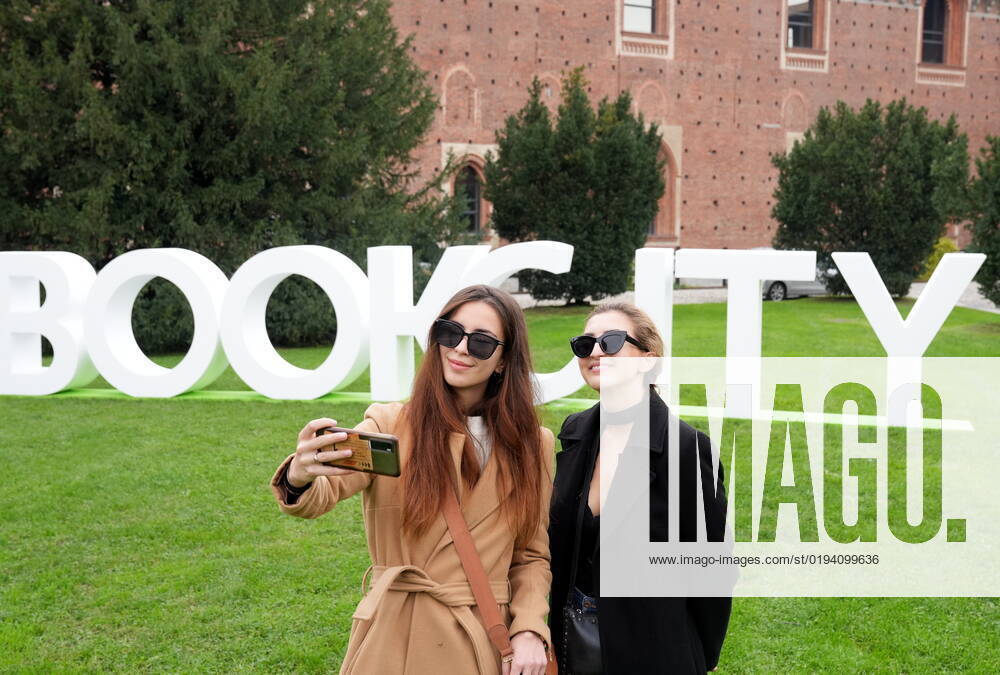 Milan, Hybrid life and the theme of the eleventh edition of Bookcity starting today, Sign, written in the park of the courtyard of the Castello Sforzesco Editorial Usage Only