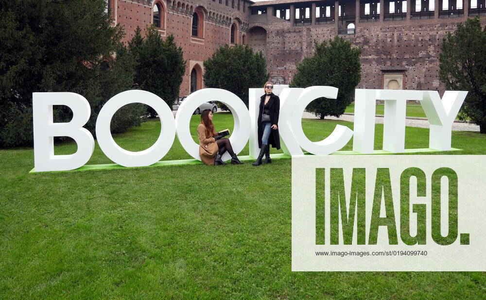 Milan, Hybrid life and the theme of the eleventh edition of Bookcity starting today, Sign, written in the park of the courtyard of the Castello Sforzesco Editorial Usage Only