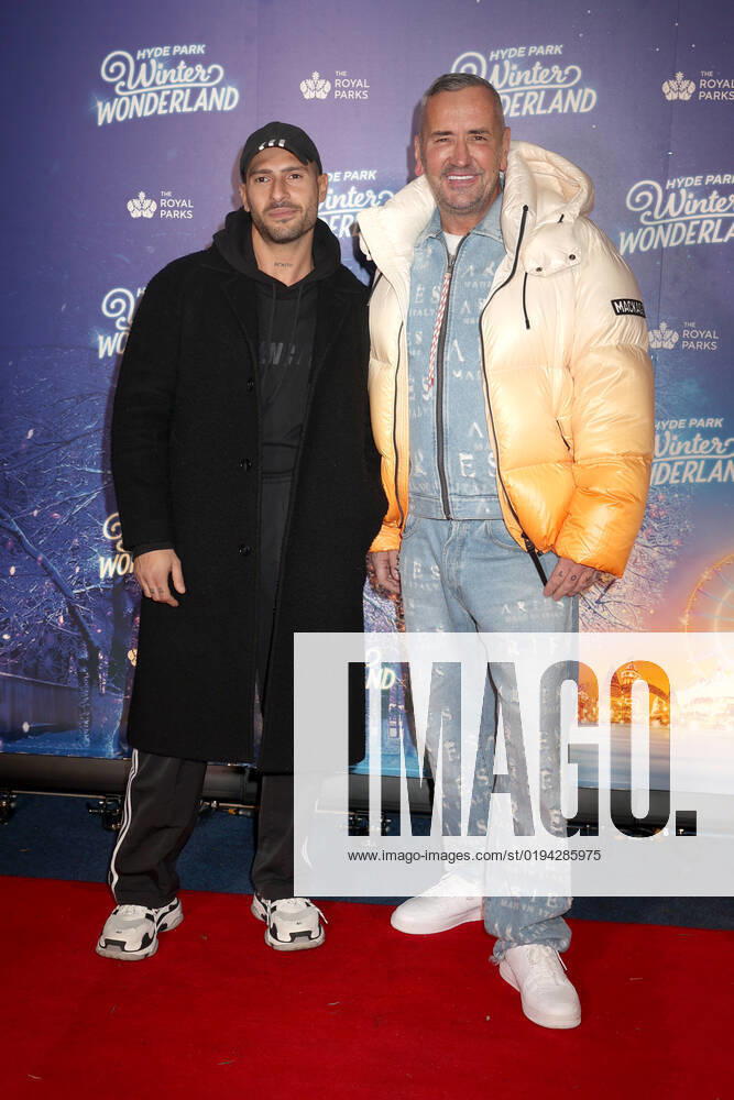 Stavros Agapiou and Fat Tony attend the Hyde Park Winter Wonderland 2022 VIP Preview Night in London. NOVEMBER 17th 2022 CMYx22482