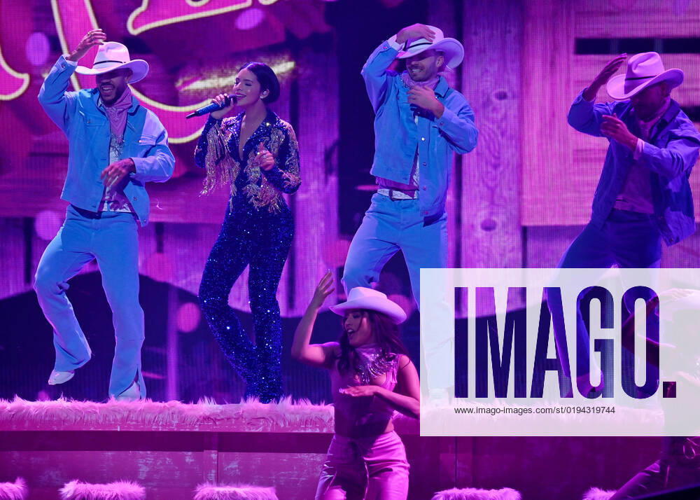 Angela Aguilar performs onstage during the 23rd annual Latin Grammy Awards at the Michelob Ultra Arena at Mandalay Bay Resort and Casino in Las Vegas, Nevada on Thursday, November 17, 2022. LAV20221117024 JIMxRUYMEN